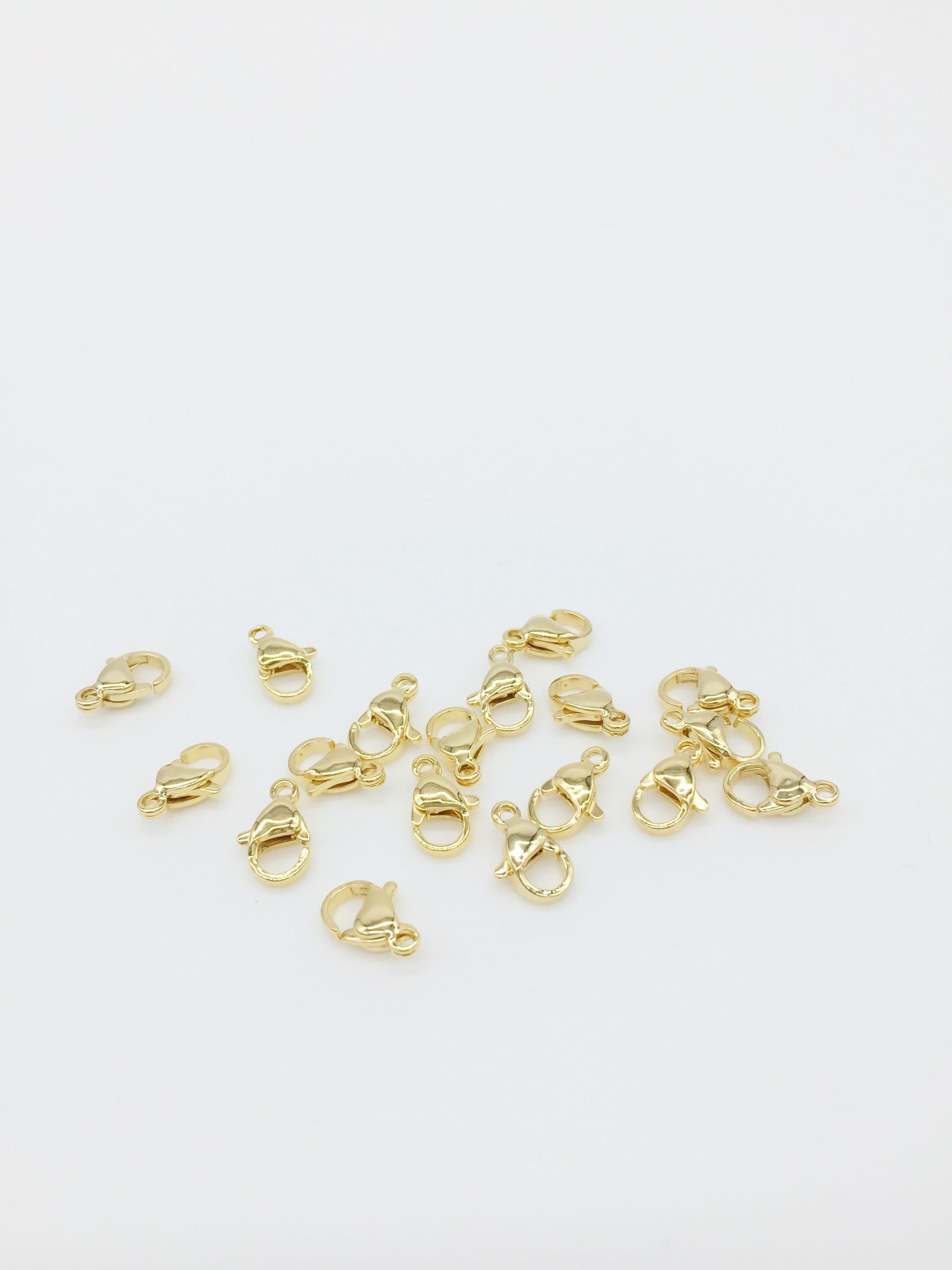 5 x 24K Gold Plated Lobster Clasps, 10x6mm (SS015)