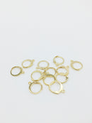 5 pairs x 24K Gold Plated Leverback Earring Hoops, 14x12.5mm (1072)