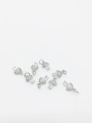 1 x Platinum Mushroom Pendant with Cubic Zirconia, 12x7.5mm (1027)