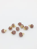 1 x Tiny Strawberry Quartz Pendant, 13x9mm Minimalist Gemstone Charm (1526)