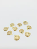 2 x Small 18K Gold Plated Scallop Shell Charms, 13x12mm (1235)
