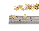 12 x Brass Snowflake Charms, 17.5x13mm (C0125)