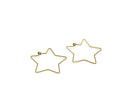 5 pairs x Raw Brass Star Ear Wire, 35mm Star Wire Earring Hoops (C0367)