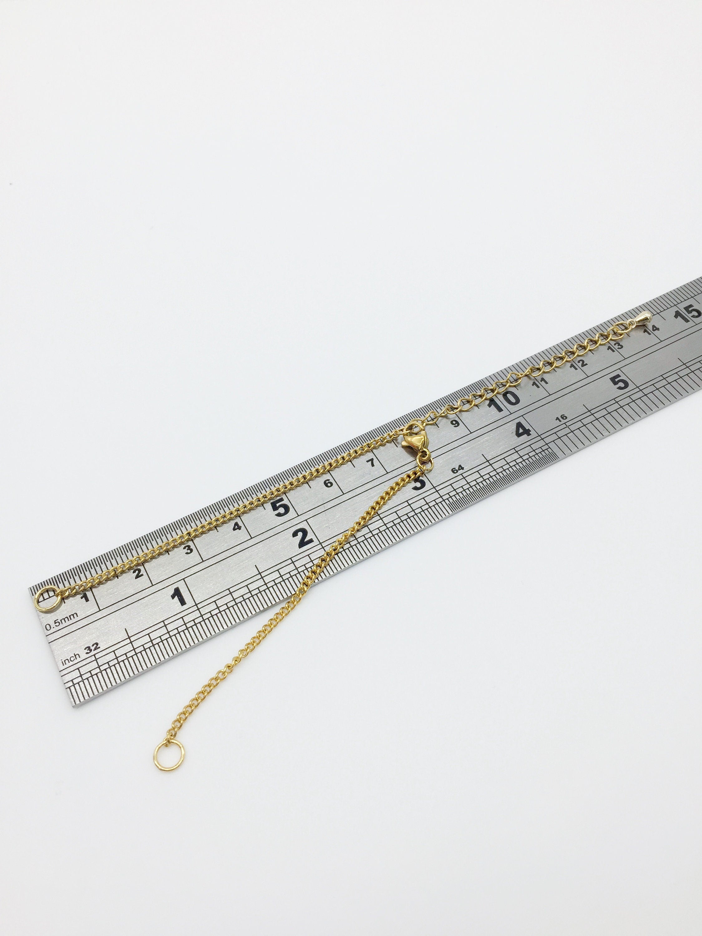 1 x Gold Plated Stainless Steel Bracelet Chain Blanks (3455)