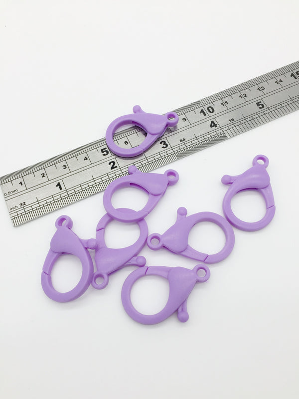 6 x Purple Plastic Lobster Clasps, 35x25mm (3502)