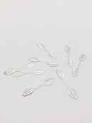 10 x Silver Plated Bendable Double Leaf Stamping Blanks, 34x7mm (1737)