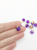 1 x Purple Jade Pendant, 13x9mm (1516)