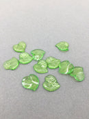 50 x Transparent Green Acrylic Leaf Beads, 15x15mm Green Lucite Leaves