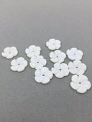 30 x Off-White Mother of Shell Imitation Flowers Beads, 17mm