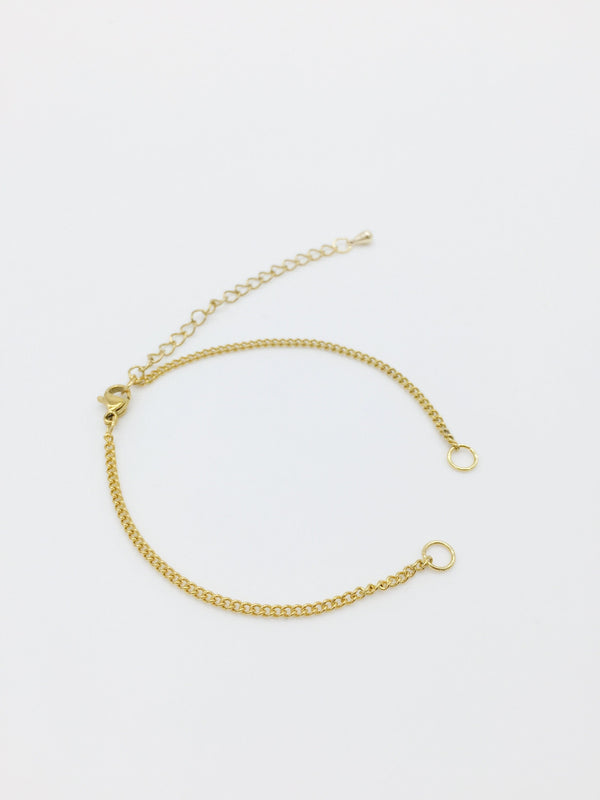 1 x Gold Plated Stainless Steel Bracelet Chain Blanks (3500)