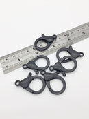 6 x Black Plastic Lobster Clasps, 35x25mm (3454)