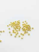 50 x Gold Tone Smooth Cube Spacer Beads, 3mm (2246)
