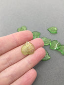 50 x Transparent Green Acrylic Leaf Beads, 15x15mm Green Lucite Leaves