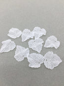 30 x Frosted White Acrylic Ivy Leaf Charms, 22x24mm