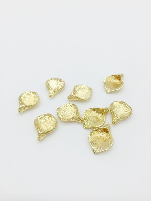 6 x Gold Plated Calla Lily Charms, 13x18mm Calla Lily Beads (1613)