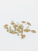 24 x 6x12mm Silk Crystal Navette Rhinestones, Foiled Back (2257)