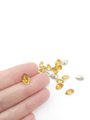 24 x 7x10mm Colorado Topaz Teardrop Rhinestones, Foiled Back (2253)