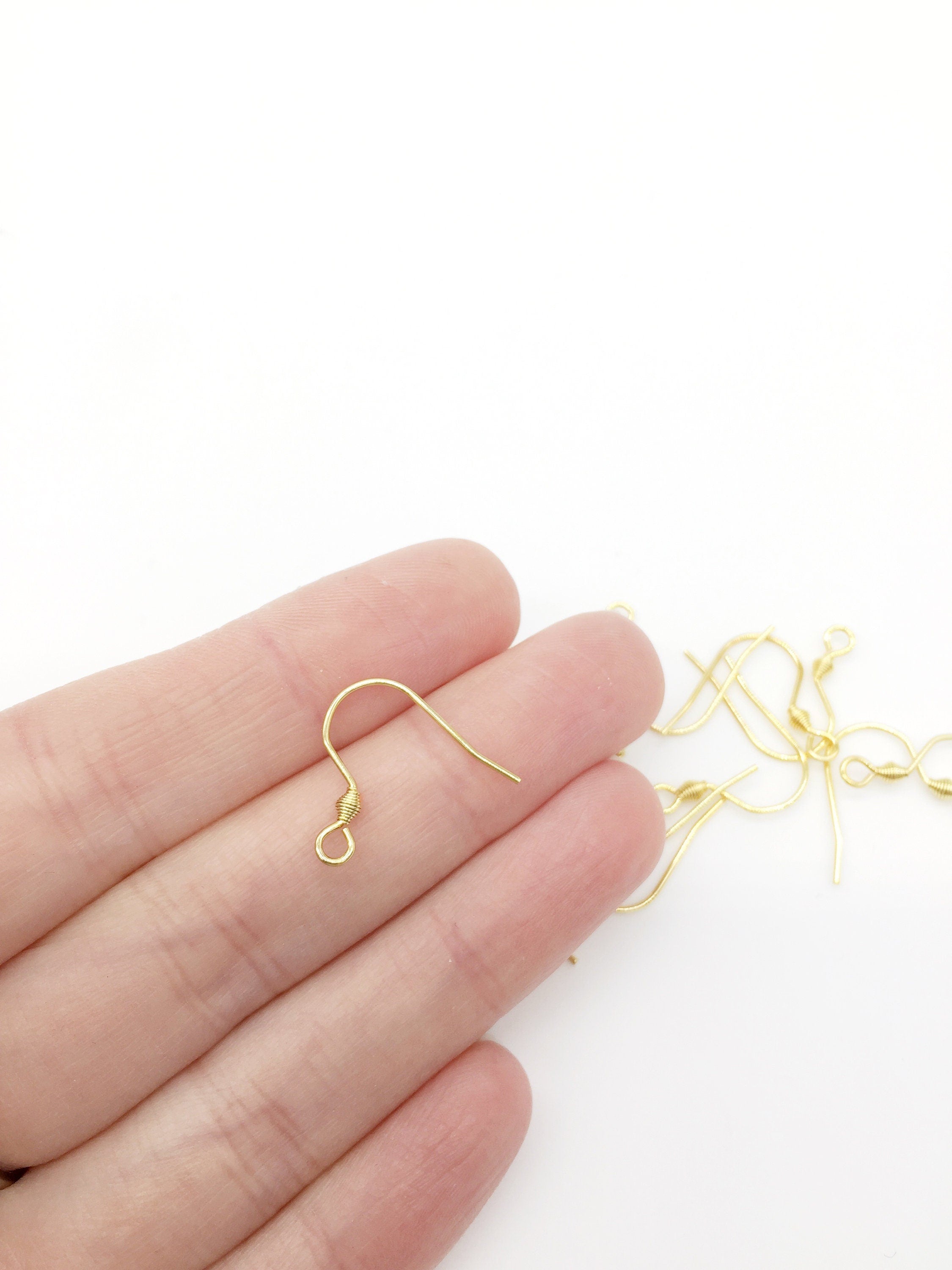 10 pairs x Gold Plated Stainless Steel Plain Earring Hooks (1109)