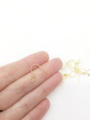 10 pairs x Gold Plated Stainless Steel Plain Earring Hooks (1109)