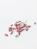 24 x 5x10mm Rose Crystal Navette Rhinestones, Foiled Back (2256)