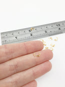 50 x 18K Gold Plated Clamshell Bead Tips, Gold Plated 2mm Knot Covers (3341)