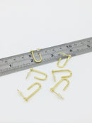 1 pair x Light 18K Gold Plated Half Oval Earring Studs, 21x10mm (3350)