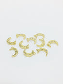 1 x 18K Gold Plated Cubic Zirconia Moon Charm, 16.5x10.5mm (2852)