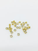 72 x 4.4mm Clear Glass Rhinestones in Gold Sew-On Setting (1825)