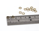 20 x Raw Brass Open Square Connectors, 5mm (C0656)