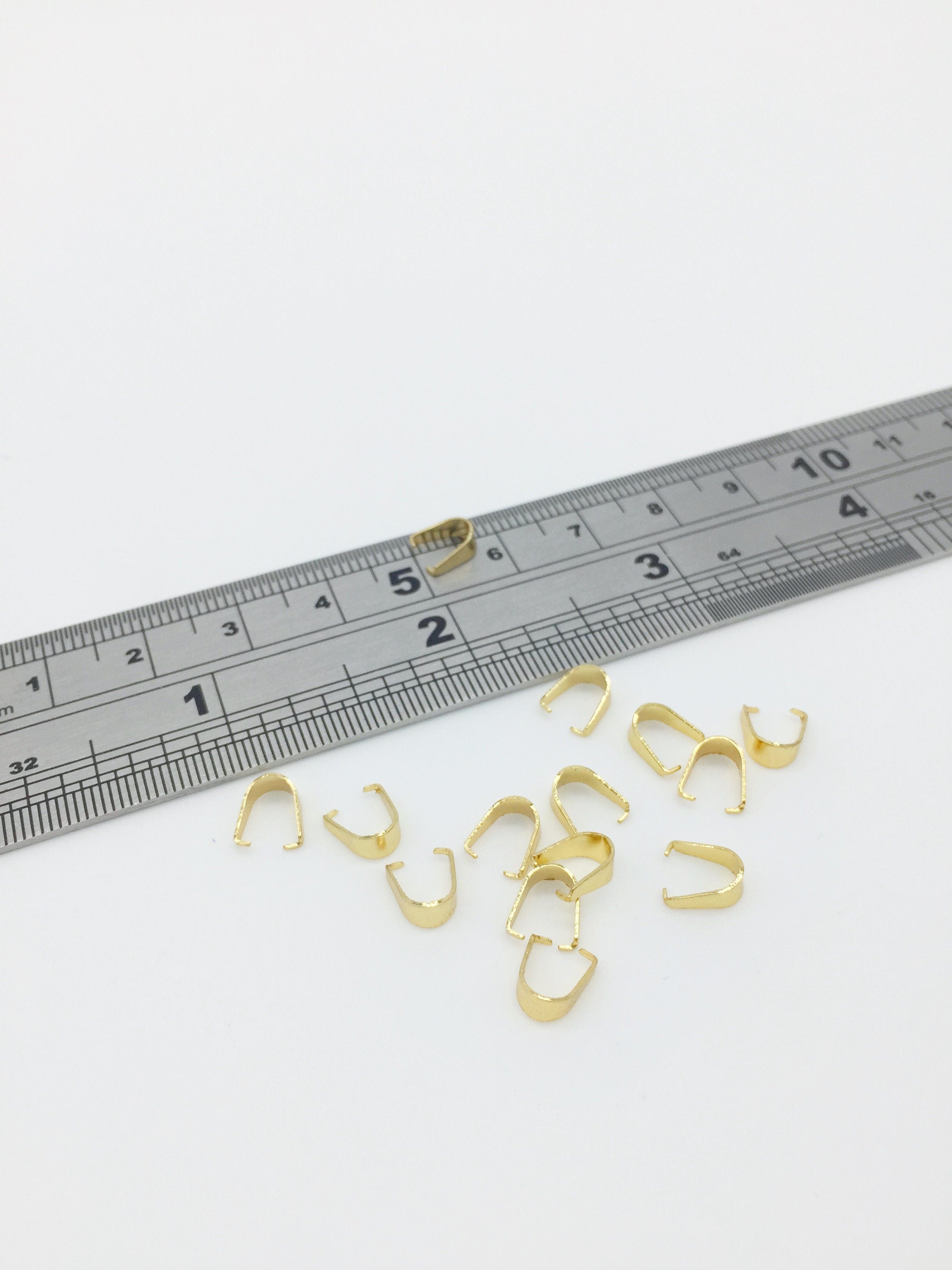 10 x Gold Plated Stainless Steel Pinch Bails, 7x3mm (SS054)