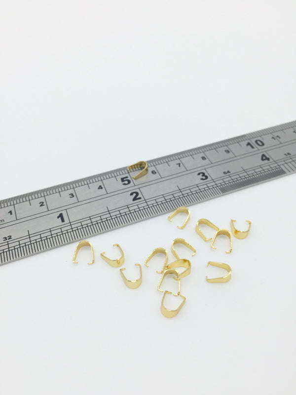 10 x Gold Plated Stainless Steel Pinch Bails, 7x3mm (SS054)