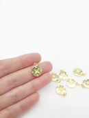1 x 18K Gold Plated Compass Charm, 15x12mm (1366)