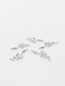 1 x Platinum Plated Snake Charm, 28x9mm (1367)