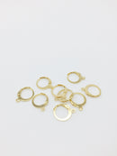 1 pair x 18K Gold Plated Leverback Earring Hoops, 14.5x12.5mm (1362)