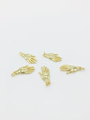 1 x 18K Gold Plated Hand Charm, 20x10mm (1364)