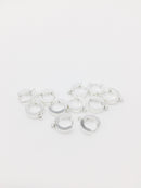 1 pair x Chunky Silver Plated Stainless Steel Huggie Hoop Earring Blanks with Loop, 13x11.5mm (1401)