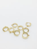 1 pair x Chunky 24K Gold Plated Stainless Steel Huggie Hoops, 16x14mm (1404)