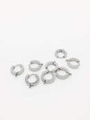 1 pair x Chunky Stainless Steel Huggie Hoop Earring Blanks with Loop, 16x14mm (1405)