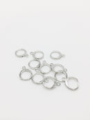 1 pair x Platinum Plated Leverback Earring Hoops with Loop, 15x12mm (2148S)