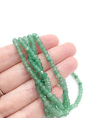 1 strand x Faceted Rondelle Green Malaysia Jade Beads 4x3mm (2127)