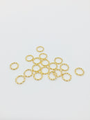 30 x 18K Gold Plated Twisted Hoop Links, Real Gold Plated, 8x1mm (2131)