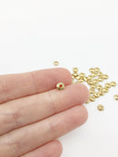 50 x Raw Brass Saucer Spacer Beads, 5mm Round Beads (0029)
