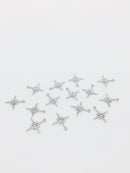 10 x Rhodium Northern Star Charms, 14x12mm (2173)