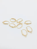 1 pair x 18K Gold Plated Oval Hoop Earrings with Loops, 21x12.5mm (2161)
