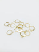 4 pairs x 18K Gold Plated Leverback Earring Hoops, 14x12.5mm (2147)