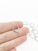 1 pair x Platinum Plated Leverback Earring Hoops with Loop, 15x12mm (2148S)