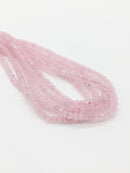1 strand x Faceted Rondelle Rose Quartz Beads, 3x4mm (2129)
