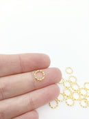 30 x 18K Gold Plated Twisted Hoop Links, Real Gold Plated, 8x1mm (2131)