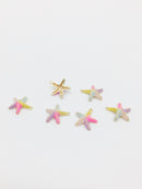 1 x 18K Gold Plated Pastel Enamel Starfish Pendant, 14.5x13mm (0146)