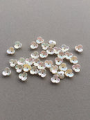 40 x AB Coated Three Petal Flower Beads, 10mm Iridescent Ivory Flowers (3675)